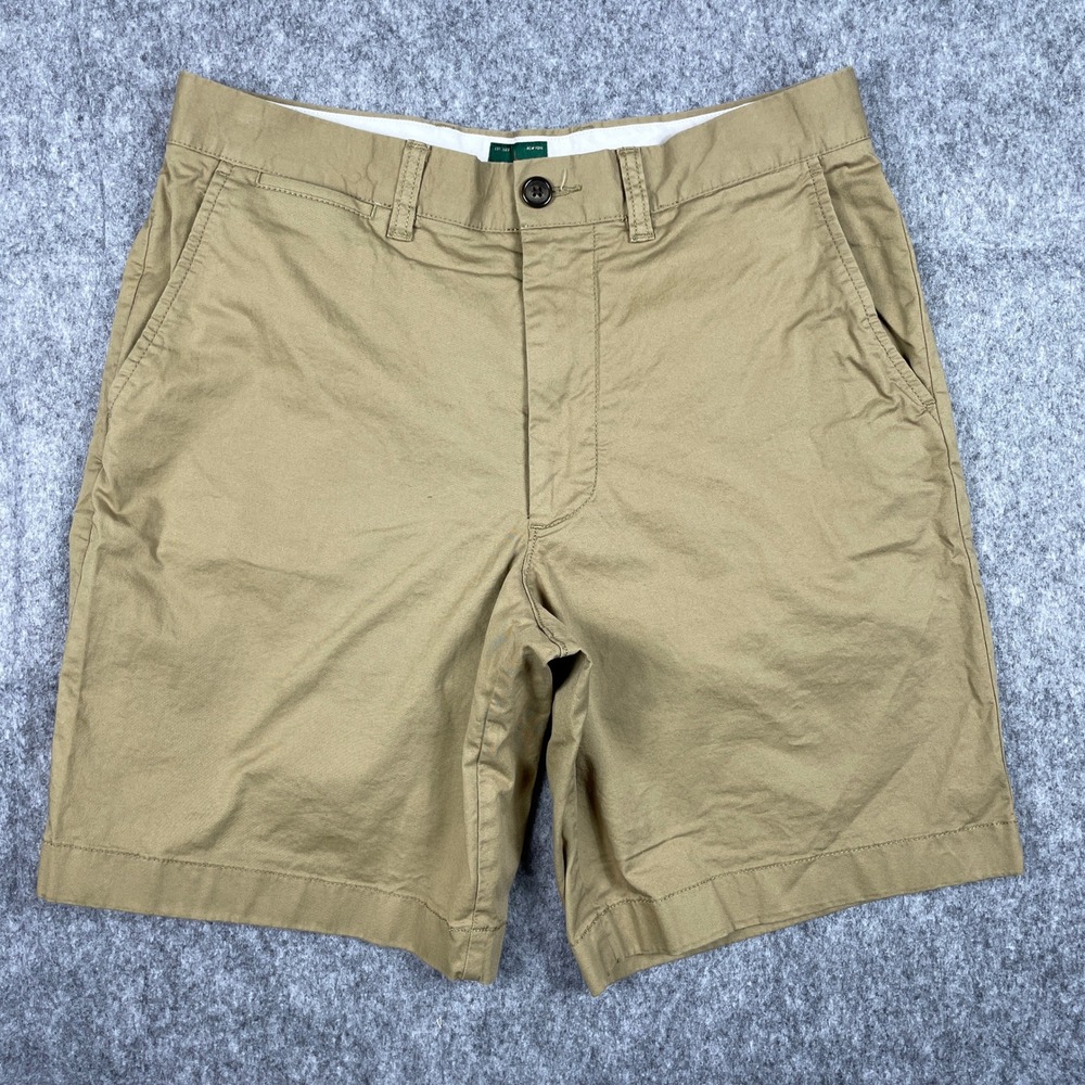 Vintage J.Crew Oarsman Chino Shorts Mens 30 Khaki Tan Stretch 9" Inseam